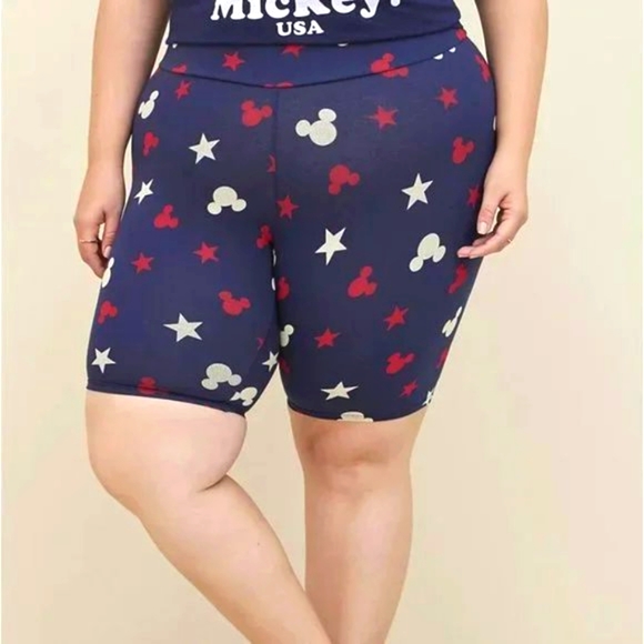 ❤️NWT VINTAGE TORRID MATCHING SET - MICKEY MOUSE TEE & POCKETS BIKE SHORT DISNEY - Picture 7 of 14